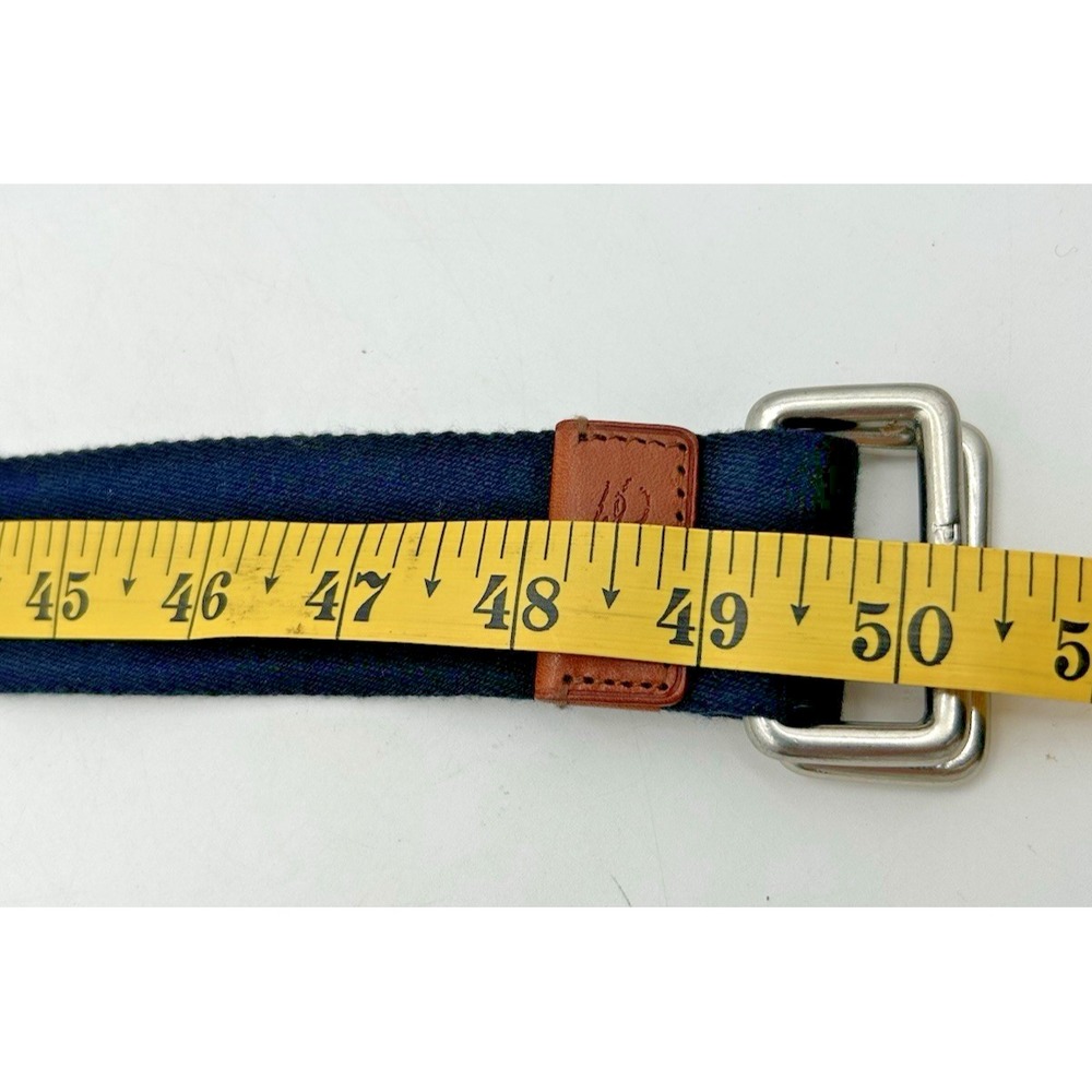 Polo Ralph Lauren Blue Canvas & Leather Belt Mens Size XL Preppy - Picture 5 of 5
